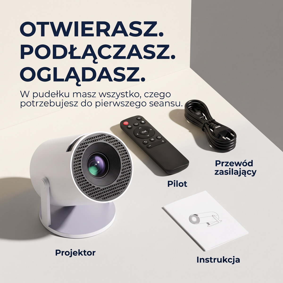 Zamień ścianę lub sufit w ekran 130 cali