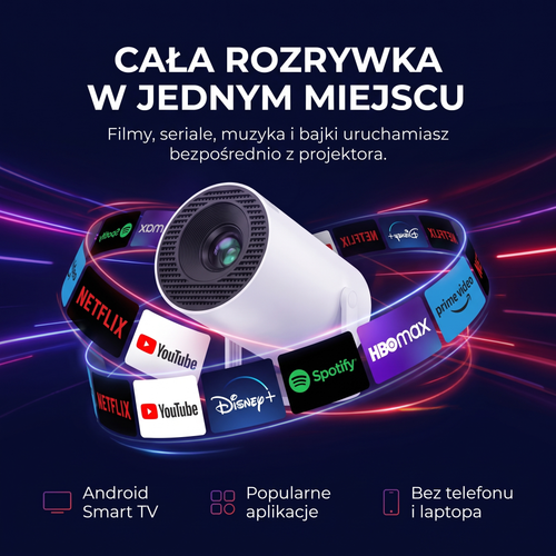 Zamień ścianę lub sufit w ekran 130 cali